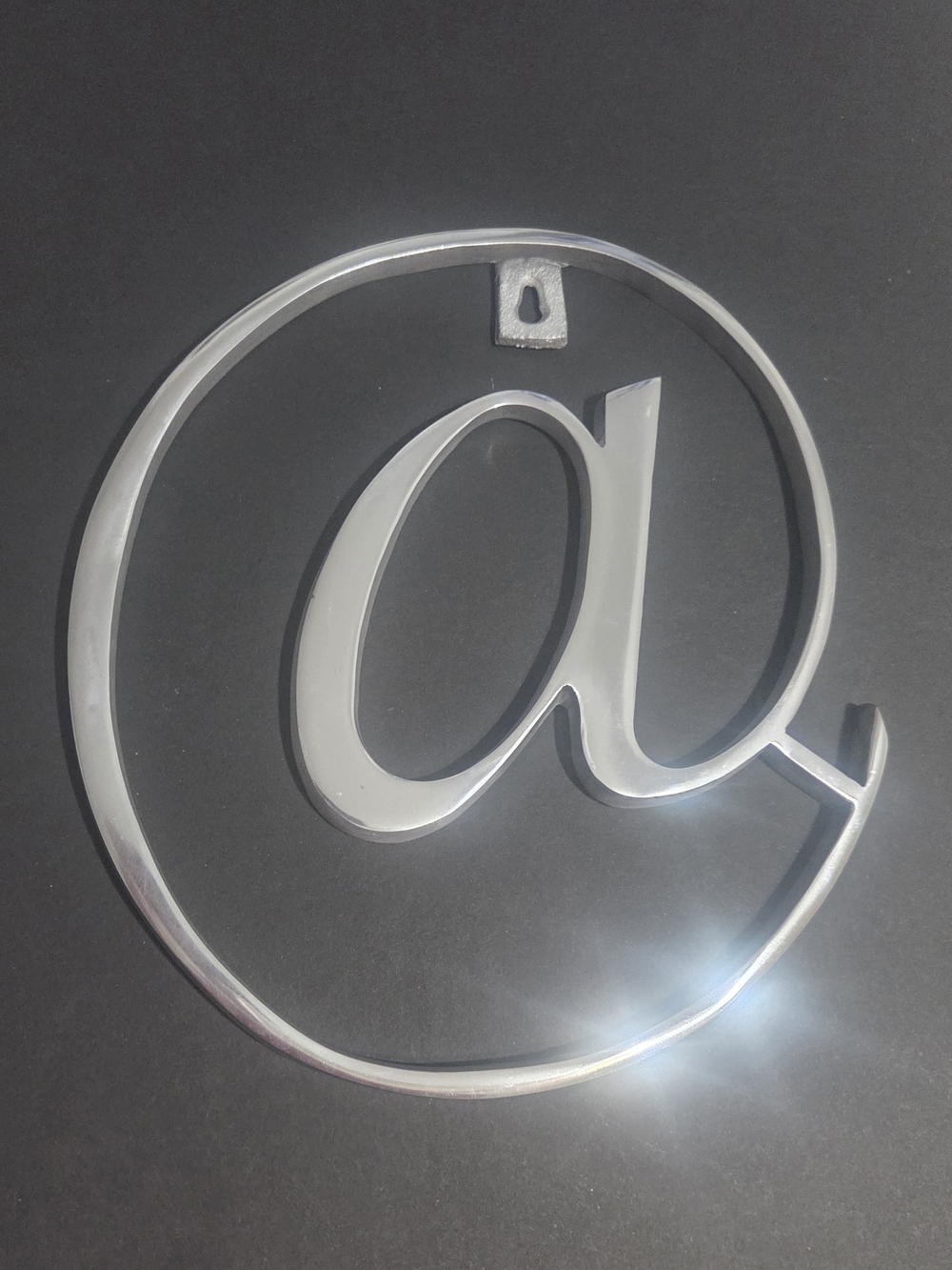 Silver 'At' Symbol Wall Accent Sign